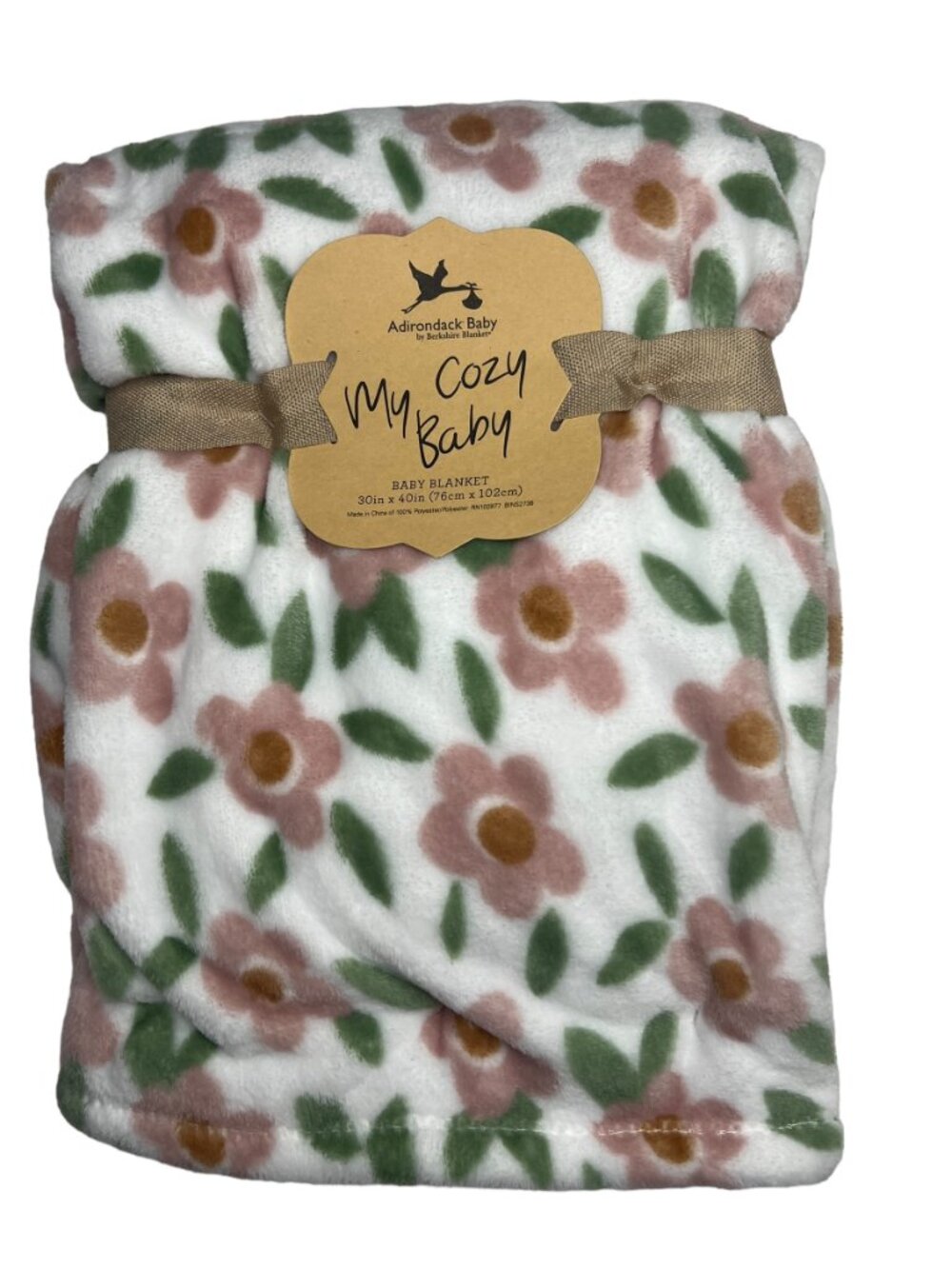 NWT Floral Flowers Plush Adirondack Baby Blanket Pink Green Toddler My Cozy Baby - Picture 2 of 8